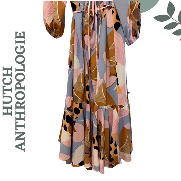 HUTCH for Anthropologie Open-Back Wrap Maxi Dress High Low Pink Blue – Size 2X - Picture 11 of 13